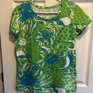 Lilly Pulitzer Green and Blue Patterned Top